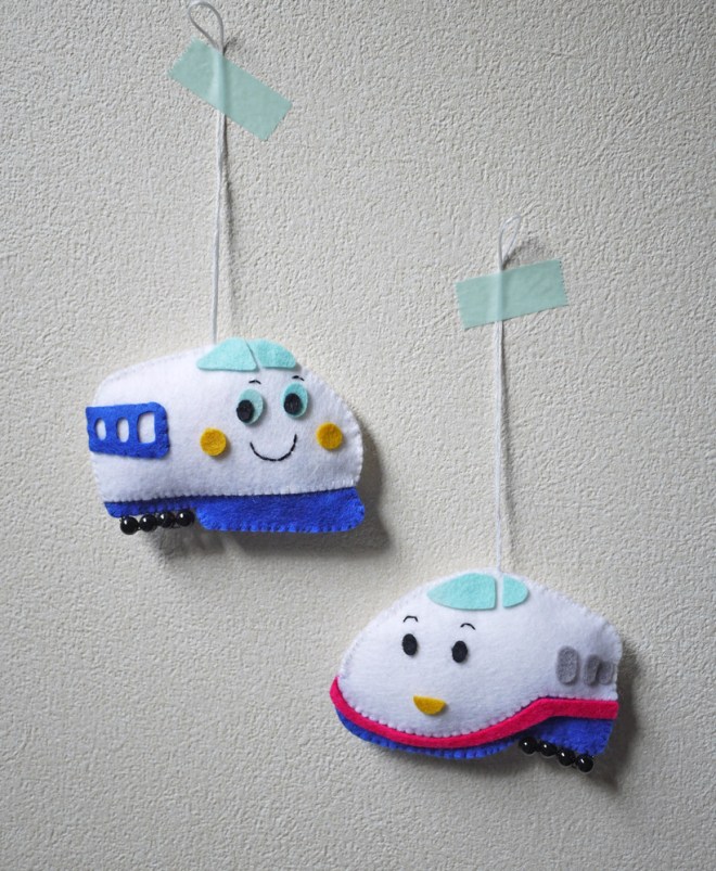 Shinkansen felt ornaments