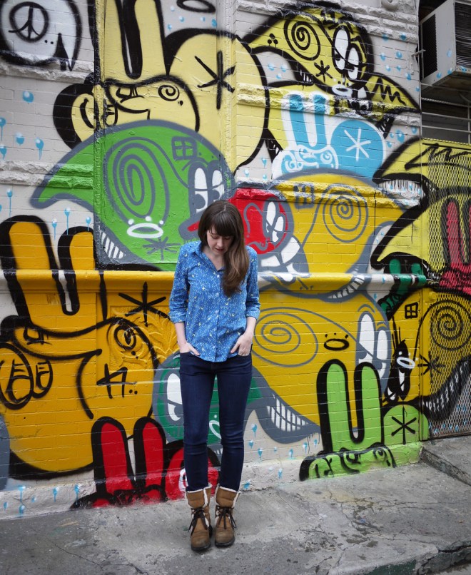 WInter color and an Archer shirt, via Saké Puppets